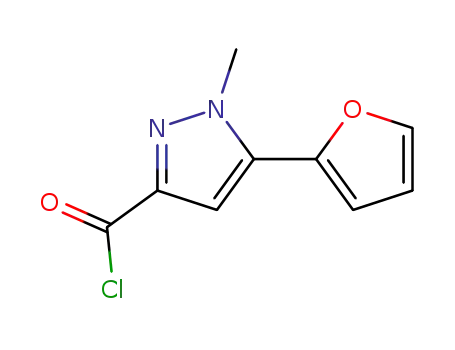 Molecular Structure of 876316-47-1 (5-(2-FURYL)-1-METHYL-1H-PYRAZOLE-3-CARBONYL CHLORIDE)