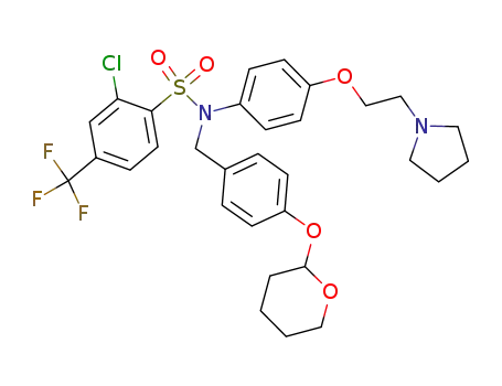 2-chloro-N-[4-(2-pyrrolidin-1-yl-ethoxy)-phenyl]-N-[4-(tetrahydro-pyran-2-yloxy)-benzyl]-4-trifluoromethyl-benzenesulfonamide