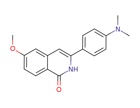 Molecular Structure of 630423-61-9 (1(2H)-Isoquinolinone, 3-[4-(dimethylamino)phenyl]-6-methoxy-)