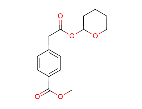 Molecular Structure of 732308-73-5 (methyl 4-[2-oxo-2-(tetrahydro-2H-pyran-2-yloxy)ethyl]benzoate)