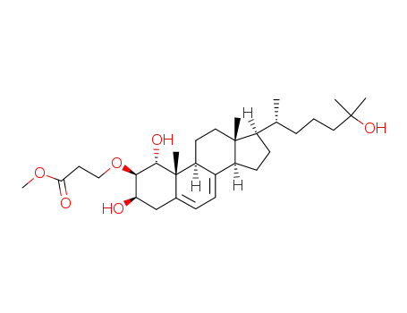 Molecular Structure of 246237-62-7 (2β-(2-methoxycarbonylethyloxy)-1α,3β,25-trihydroxycholesta-5,7-diene)