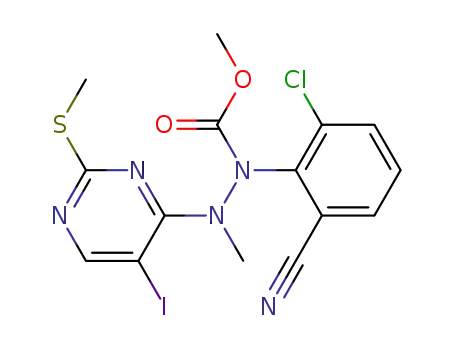 methyl 1-(2-chloro-6-cyanophenyl)-2-[5-iodo-2-(methylthio)pyrimidin-4-yl]-2-methylhydrazinecarboxylate