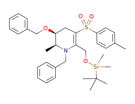 (5S,6S)-N-benzyl-5-benzyloxy-2-(tert-butyldimethylsilyloxymethyl)-6-methyl-3-(p-toluenesulfonyl)-2,3-dehydropiperidine