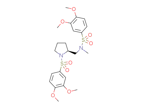 Molecular Structure of 956467-79-1 (N-[((2S)-1-{[3,4-bis(methyloxy)phenyl]sulfonyl}-2-pyrrolidinyl)methyl]-N-methyl-3,4-bis(methyloxy)benzenesulfonamide)