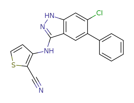 2-Thiophenecarbonitrile, 3-[(6-chloro-5-phenyl-1H-indazol-3-yl)amino]-