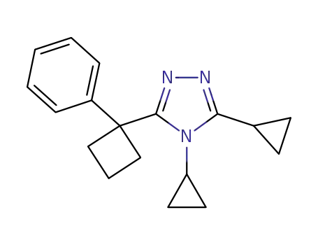 Molecular Structure of 633316-96-8 (4H-1,2,4-Triazole, 3,4-dicyclopropyl-5-(1-phenylcyclobutyl)-)