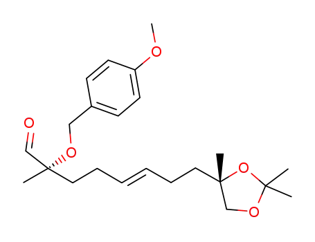 Molecular Structure of 931113-57-4 ((S,E)-2-(4-methoxybenzyloxy)-2-methyl-8-((S)-2,2,4-trimethyl-1,3-dioxolan-4-yl)oct-5-enal)