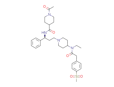 (S)-1-acetyl-piperidine-4-carboxylic acid [3-(4-{ethyl-[2-(4-methanesulfonyl-phenyl)-acetyl]-amino}-piperidin-1-yl)-1-phenyl-propyl]amide