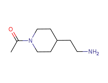 Molecular Structure of 791563-61-6 (4-Piperidineethanamine, 1-acetyl- (9CI))