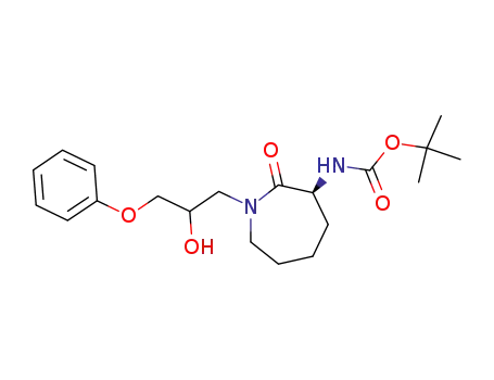 Molecular Structure of 643045-92-5 ([(3S)-hexahydro-1-(2-hydroxy-3-phenoxypropyl)-2-oxo-1H-azepin-3-yl]-carbamic acid 1,1-dimethylethyl ester)