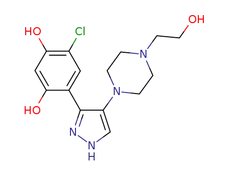 4-chloro-6-{4-[4-(2-hydroxy-ethyl)-piperazine-1-yl]-1H-pyrazol-3-yl}-benzene-1,3-diol
