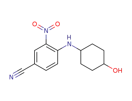 Molecular Structure of 926569-03-1 (4-(((1R,4R)-4-hydroxycyclohexyl)amino)-3-nitrobenzonitrile)