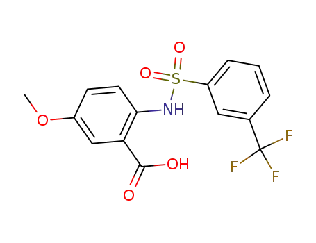 Molecular Structure of 474448-66-3 (Benzoic acid, 5-methoxy-2-[[[3-(trifluoromethyl)phenyl]sulfonyl]amino]-)