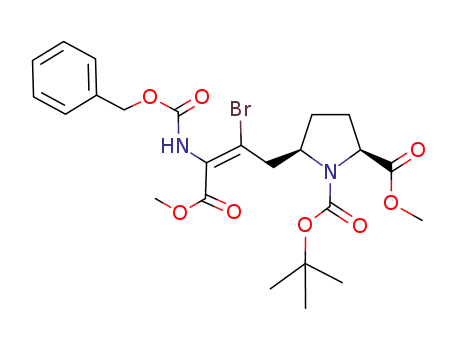 1,2-Pyrrolidinedicarboxylic acid,
5-[(2Z)-2-bromo-4-methoxy-4-oxo-3-[[(phenylmethoxy)carbonyl]amino]-
2-butenyl]-, 1-(1,1-dimethylethyl) 2-methyl ester, (2S,5R)-