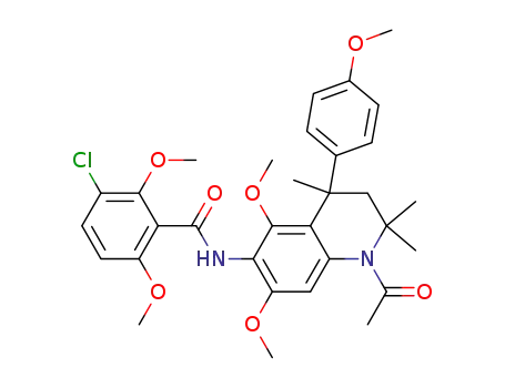 N-[1-acetyl-5,7-dimethoxy-4-(4-methoxyphenyl)-2,2,4-trimethyl-1,2,3,4-tetrahydroquinolin-6-yl]-3-chloro-2,6-dimethoxybenzamide
