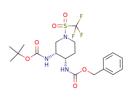 (3R,4S)-3-tert-butoxycarbonylamino-1-(trifluoromethanesulfonyl)piperidine-4-carbamic acid benzyl ester