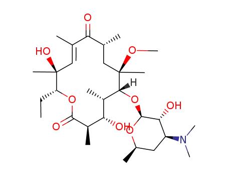 Molecular Structure of 198782-59-1 ((10E)-3-O-De(α-L-cladinose)-10-dehydro-11-dehydroxy-6-O-Methyl-erythroMycin)