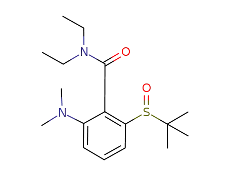 Molecular Structure of 887765-45-9 (Benzamide,
2-(dimethylamino)-6-[(1,1-dimethylethyl)sulfinyl]-N,N-diethyl-)