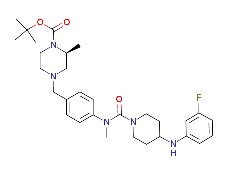 1,1-dimethylethyl (2S)-4-({4-[({4-[(3-fluorophenyl)amino]-1-piperidinyl}carbonyl)(methyl)amino]phenyl}methyl)-2-methyl-1-piperazinecarboxylate