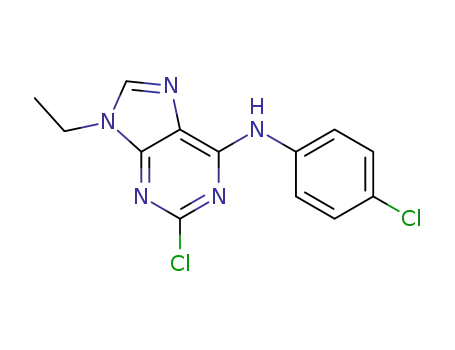 2-chloro-6-(4-chloro-phenyl-amino)-9-ethyl-9H-purine