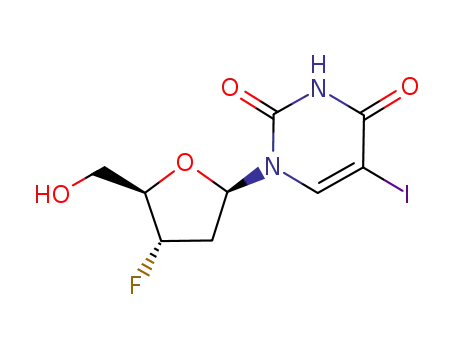 Molecular Structure of 119644-23-4 (3'-fluoro-2',3'-dideoxy-5-iodouridine)
