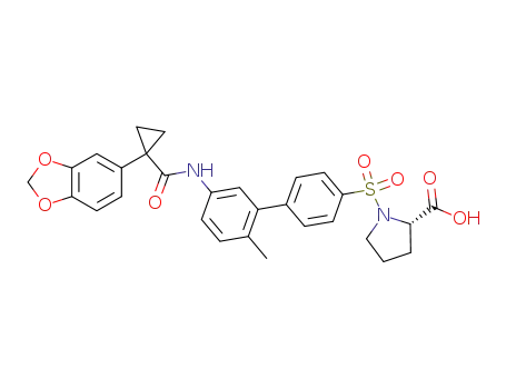 (S)-1-{5'-[(1-benzo[1,3]dioxol-5-yl-cyclopropane-carbonyl)-amino]-2'-methyl-biphenyl-4-sulfonyl}pyrrolidine-2-carboxylic acid