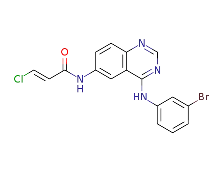 Molecular Structure of 220699-88-7 (N-[4-[(3-Bromophenyl)amino]-6-quinazolinyl]-3(E)-chloro-2-propenamide)