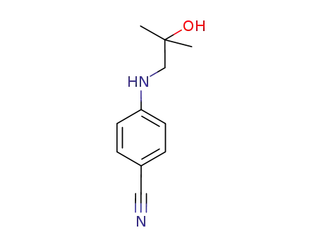 Molecular Structure of 592555-25-4 (Benzonitrile, 4-[(2-hydroxy-2-methylpropyl)amino]-)