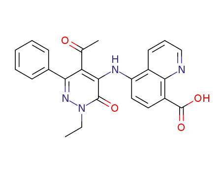 5-((5-acetyl-2-ethyl-3-oxo-6-phenyl-2,3-dihydropyridazin-4-yl)amino)quinoline-8-carboxylic acid