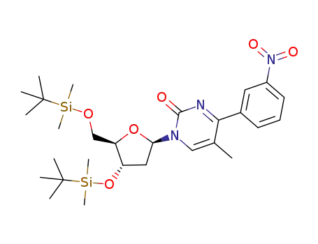 1-[3',5'-bis-O-(tert-butyldimethylsilyl)-2'-deoxyribofuranosyl]-5-methyl-4-(3-nitrophenyl)pyrimidin-2(1H)-one