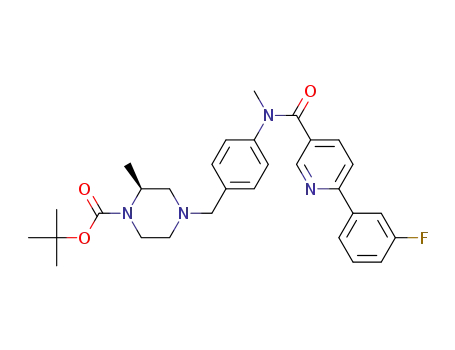 1,1-dimethylethyl (2S)-4-({4-[{[6-(3-fluorophenyl)-3-pyridinyl]carbonyl}(methyl)amino]phenyl}methyl)-2-methyl-1-piperazinecarboxylate