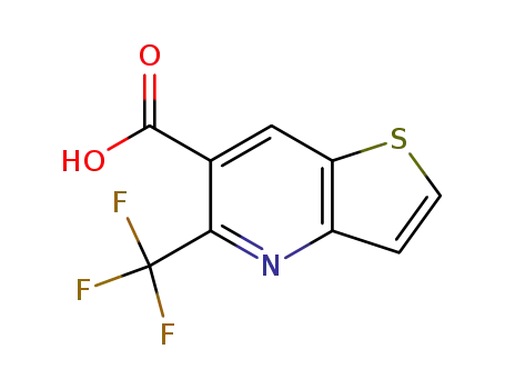 Molecular Structure of 243977-22-2 (5-(TRIFLUOROMETHYL)THIENO[3,2-B]PYRIDINE-6-CARBOXYLICACID)