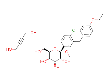 α-D-Glucopyranoside, methyl 1-C-[4-chloro-3-[(4-ethoxyphenyl)methyl]phenyl]-, compd. with 2-butyne-1,4-diol (1:1)