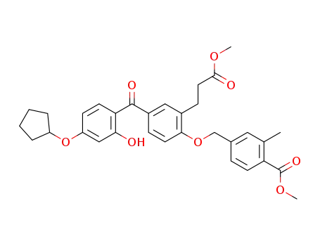 methyl 4-{[4-[4-(cyclopentyloxy)-2-hydroxybenzoyl]-2-(3-methoxy-3-oxopropyl)-phenoxy]methyl}-2-methylbenzoate