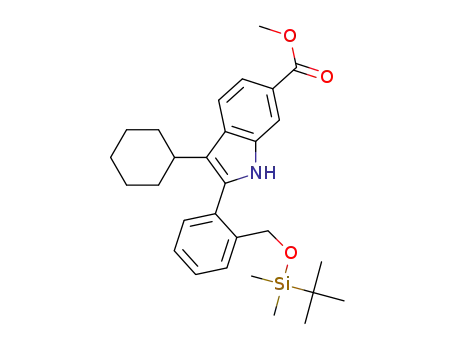 methyl 2-[2-({[tert-butyl(dimethyl)silyl]oxy}methyl)phenyl]-3-cyclohexyl-1H-indole-6-carboxylate