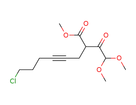 Molecular Structure of 89845-07-8 (4-Octynoic acid, 8-chloro-2-(dimethoxyacetyl)-, methyl ester)