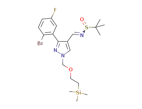 (S)-(E)-N-((3-(2-bromo-5-fluorophenyl)-1-((2-(trimethylsilyl)ethoxy)methyl)-1H-pyrazole-4-yl)methylene)-2-methylpropane-2-sulfonamide
