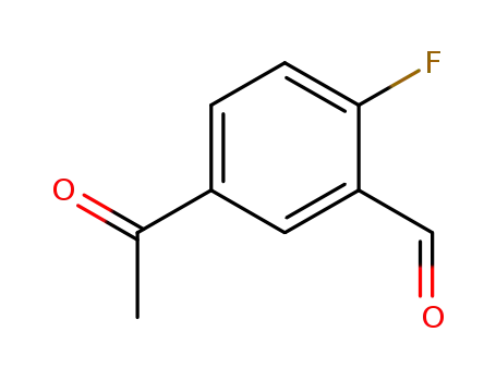 Molecular Structure of 319454-87-0 (Benzaldehyde, 5-acetyl-2-fluoro- (9CI))