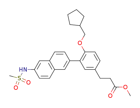 methyl 3-[4-cyclopentylmethyloxy-3-(6-methanesulfonylaminonaphthalen-2-yl)-phenyl]propionate