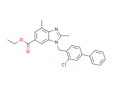 ethyl 1-[(3-chloro-1,1'-biphenyl-4-yl)methyl]-2,4-dimethyl-1H-benzimidazole-6-carboxylate