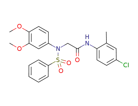 Molecular Structure of 335208-47-4 (2-[N-(BENZENESULFONYL)-3,4-DIMETHOXYANILINO]-N-(4-CHLORO-2-
METHYLPHENYL)ACETAMIDE)