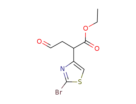 Molecular Structure of 691877-08-4 (4-Thiazoleaceticacid,2-bromo--alpha--(2-oxoethyl)-,ethylester(9CI))