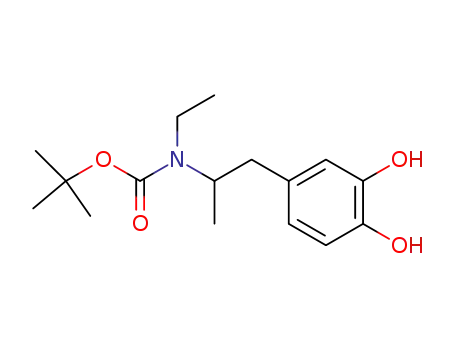 Molecular Structure of 826993-75-3 (Carbamic acid, [2-(3,4-dihydroxyphenyl)-1-methylethyl]ethyl-,
1,1-dimethylethyl ester)