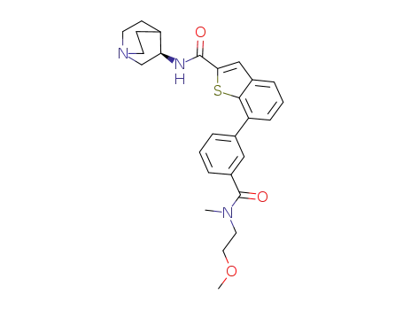 Molecular Structure of 791060-90-7 (N-[(3R)-1-azabicyclo[2.2.2]oct-3-yl]-7-(3-{[(2-methoxyethyl)(methyl)amino]carbonyl}phenyl)-1-benzothiophene-2-carboxamide)