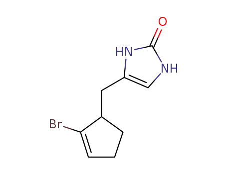 Molecular Structure of 628731-92-0 (2H-Imidazol-2-one, 4-[(2-bromo-2-cyclopenten-1-yl)methyl]-1,3-dihydro-)