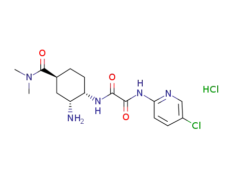 Molecular Structure of 482375-18-8 (N<sup>1</sup>-{(1S,2R,4S)-2-amino-4-[(dimethylamino)carbonyl]-cyclohexyl}-N<sup>2</sup>-(5-chloropyridin-2-yl)ethanediamide hydrochloride)