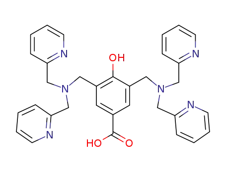 Molecular Structure of 1166841-61-7 (3,5-bis((bis(pyridin-2-ylmethyl)amino)methyl)-4-hydroxybenzoic acid)