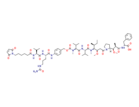 maleimidocaproyl-val-citrulline-p-hydroxymethylaminobenzene-N-methylvaline-valine-dolaisoleuine-dolaproine-phenylalanine