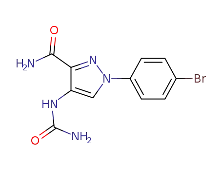 Molecular Structure of 850725-03-0 (1H-Pyrazole-3-carboxamide,
4-[(aminocarbonyl)amino]-1-(4-bromophenyl)-)