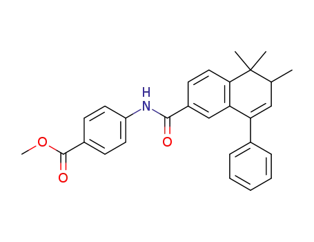 Molecular Structure of 166977-37-3 (Benzoic acid,
4-[[(5,6-dihydro-5,5,6-trimethyl-8-phenyl-2-naphthalenyl)carbonyl]amino]
-, methyl ester)